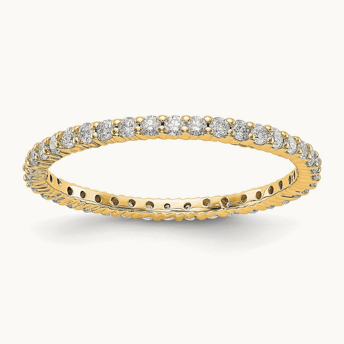 Polished Shared Prong Diamond Eternity Band — 14K Yellow Gold, 0.5 ct (3)