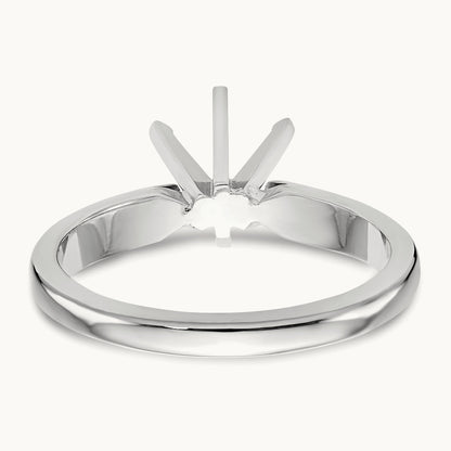 2ct. Medium-Wt Airline Half-Round 6-Prong Mounting, 14K White Gold