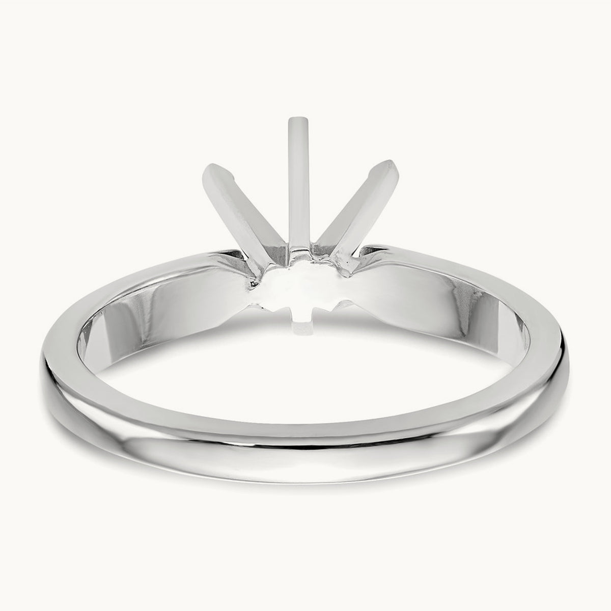 2ct. Medium-Wt Airline Half-Round 6-Prong Mounting, 14K White Gold