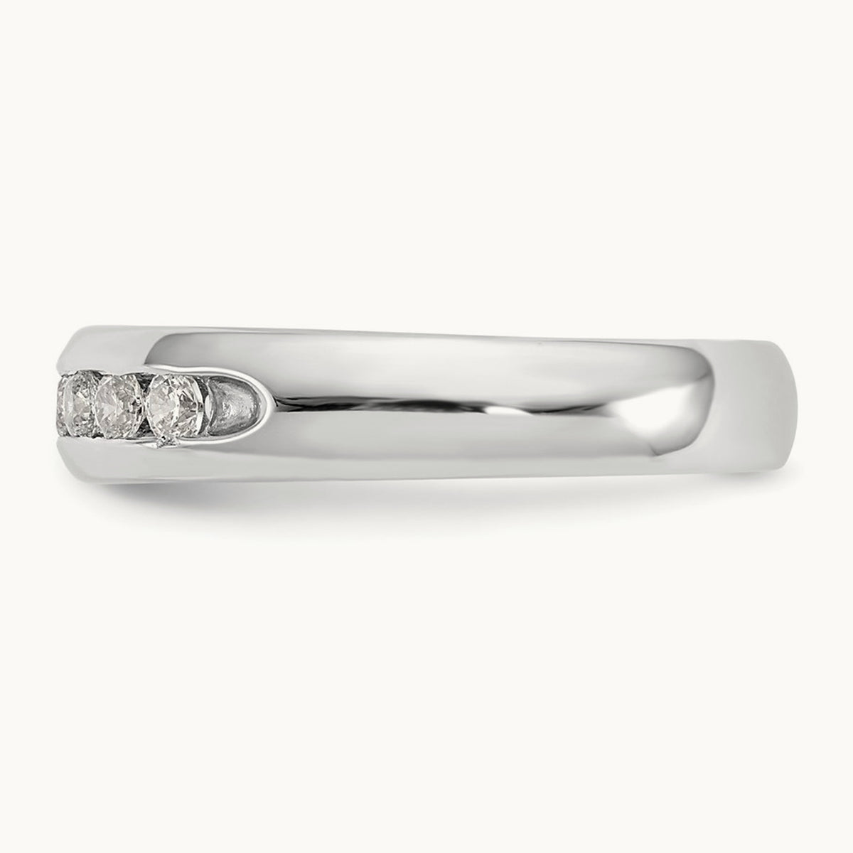 7-Stone Diamond Channel Band, 14K White Gold
