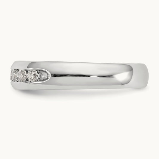 7-Stone Diamond Channel Band, 14K White Gold