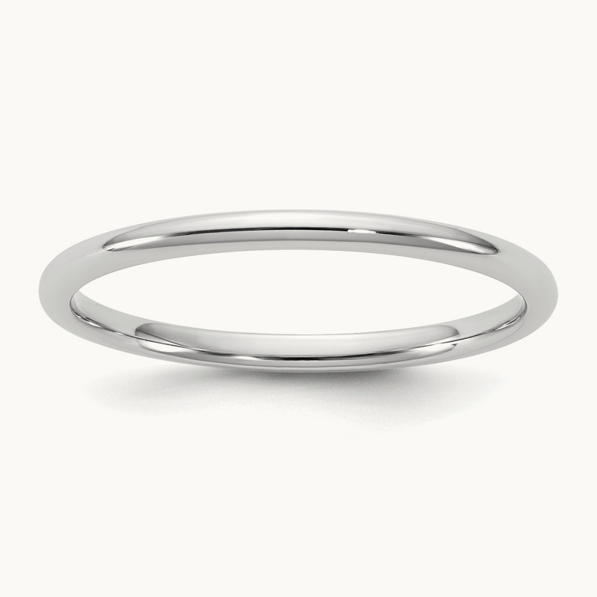 Lightweight Comfort Fit Band, 1.5mm, 10K White Gold