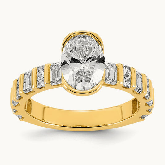 Oval Center Ring, 3.00 ct tw Lab-Grown Diamond