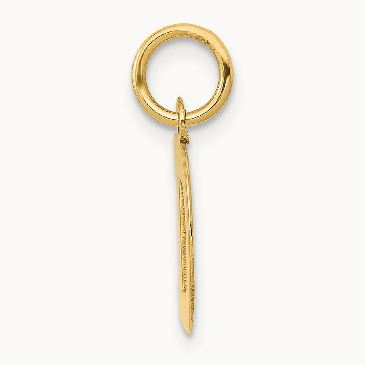Small Block Initial Charm — 14K Yellow Gold, D