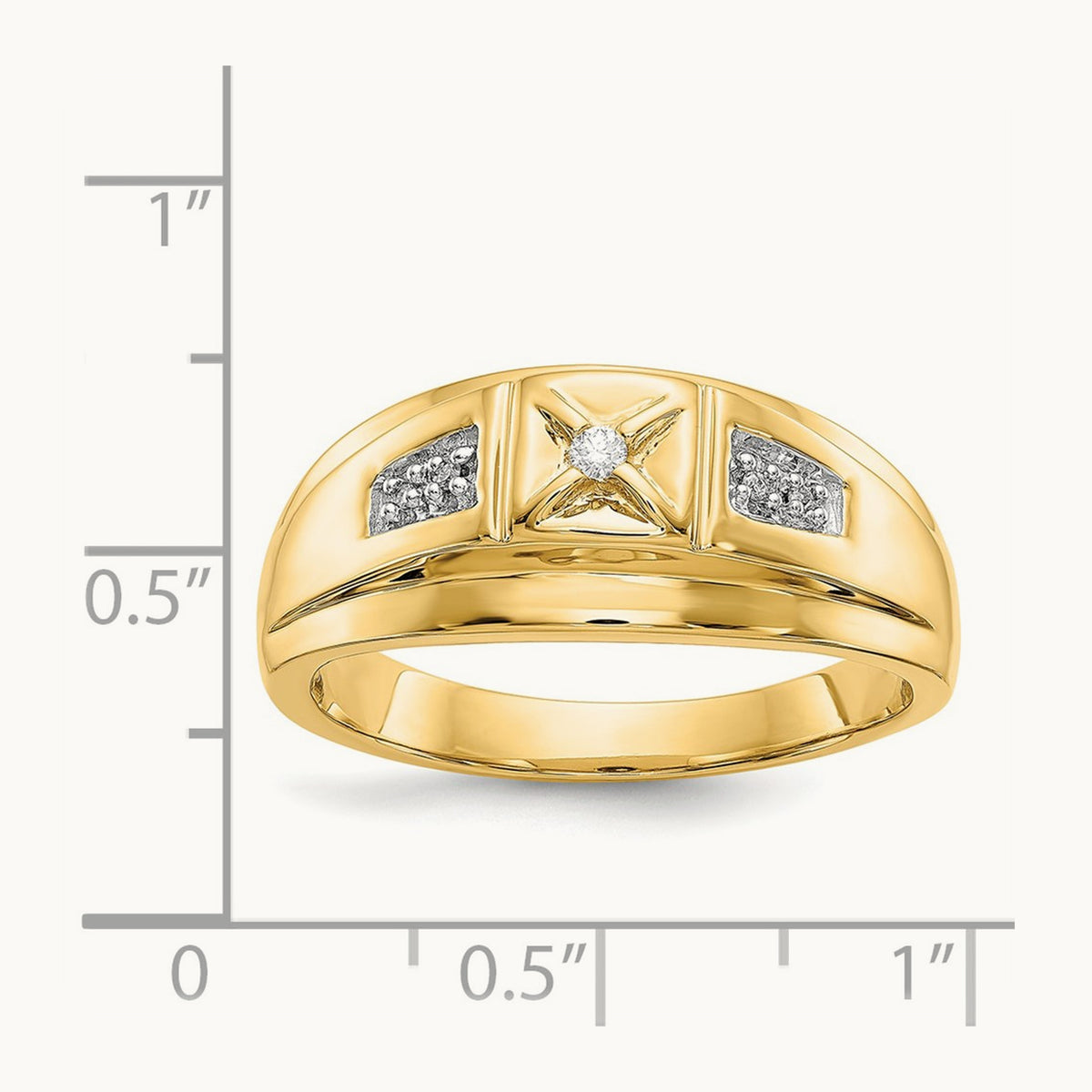 Diamond Mens Ring, 14K with Rhodium