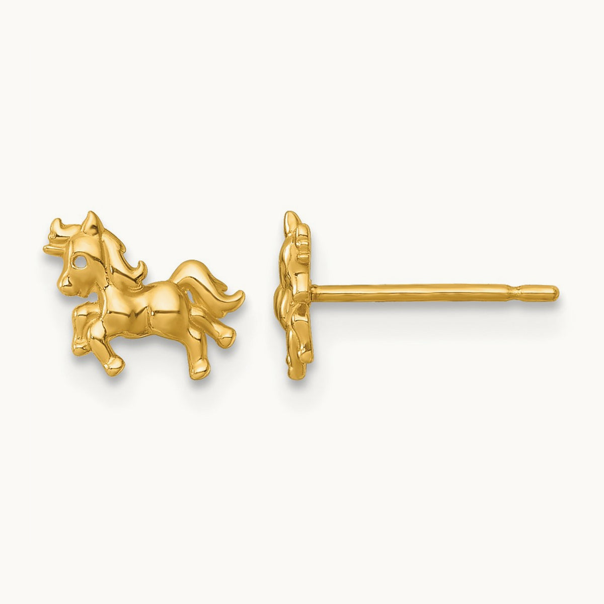Polished Unicorn Post Earrings — 6.6mm