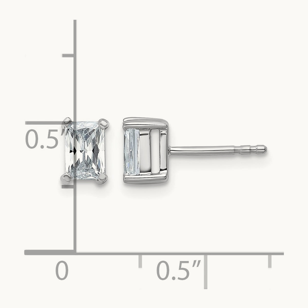 Radiant Four-Prong Stud Earrings, 0.50-6.00 ct tw Lab-Grown Diamond — 1 ct, 14K White Gold