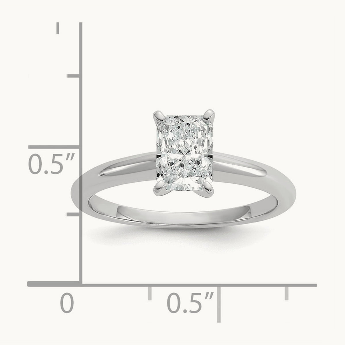 Radiant 8X Ring, 1.00 ct tw Lab-Grown Diamond — 14K White Gold