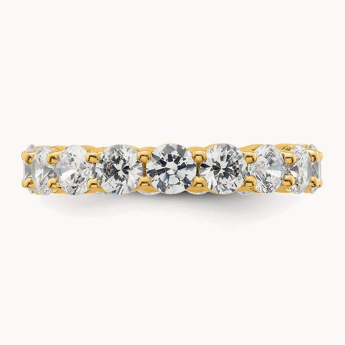 Polished Shared Prong 3ct Diamond Eternity Band, 14K Gold in 14K Yellow Gold