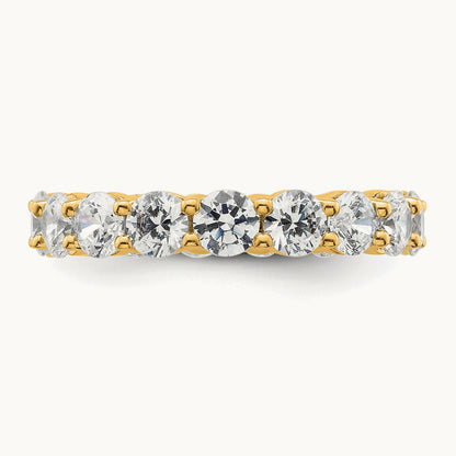 Polished Shared Prong Diamond Eternity Band, 3.00 ct tw — 14K Yellow Gold
