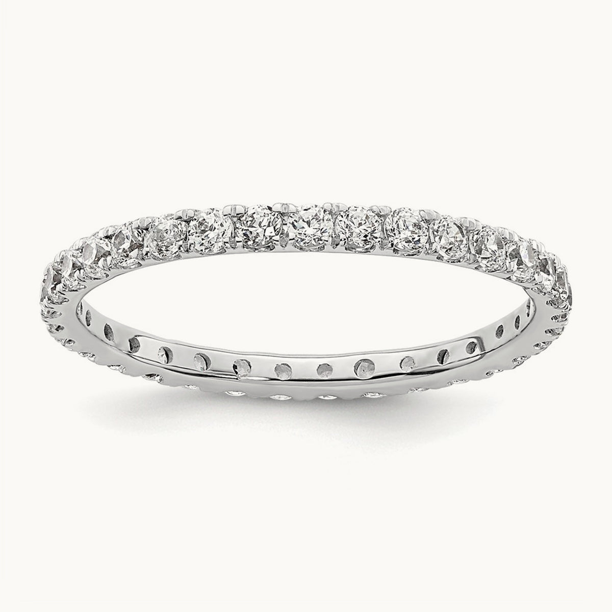 Polished U Shared Prong 1/2ct Diamond Eternity Band