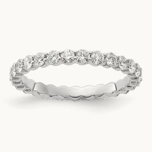 Round Eternity Band, 1.00-2.00 ct tw Lab-Grown Diamond — 1 ct, 14K Yellow Gold