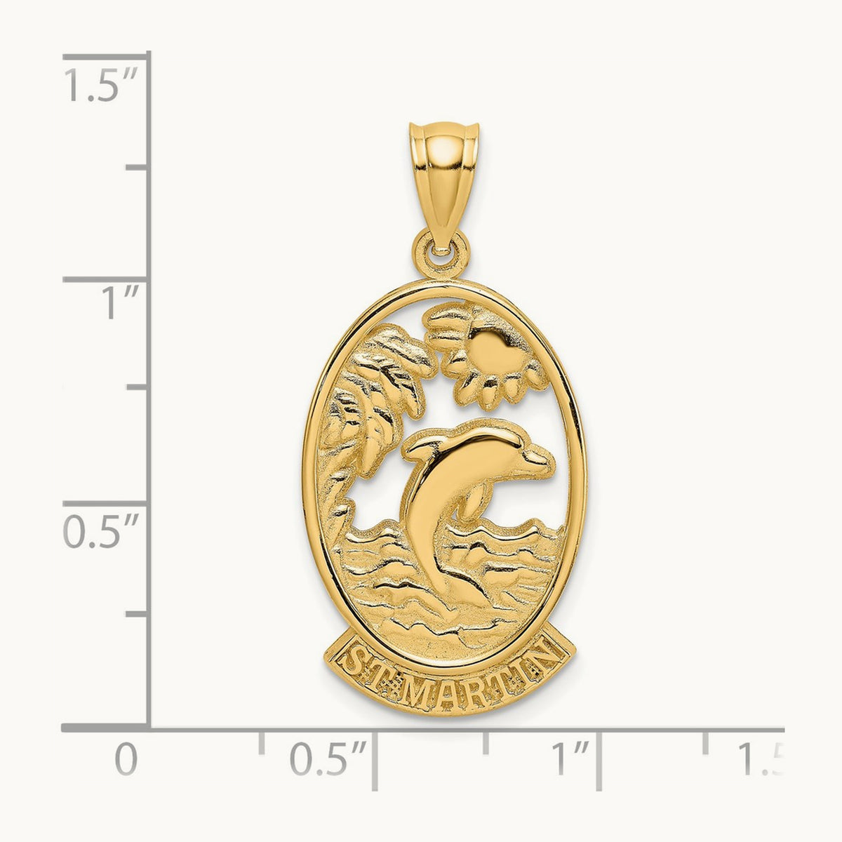 ST. MARTIN w/ Dolphin Sunset Charm, 14K
