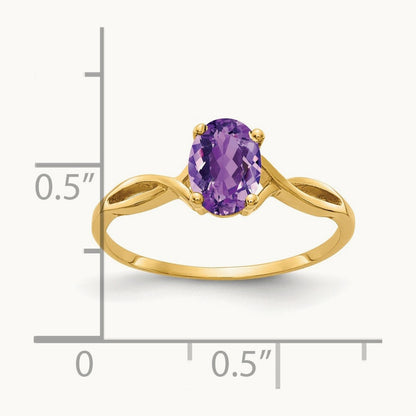 7x5mm Oval Amethyst ring, 14K