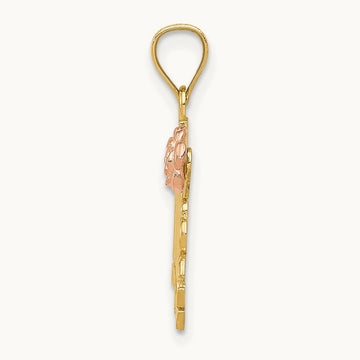#1 MADRE Pendant, 14K Yellow with Rose Gold