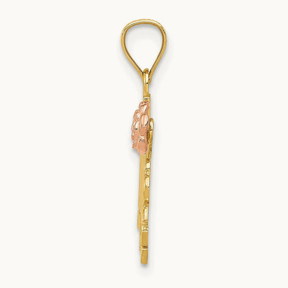 #1 MADRE Pendant, 14K Yellow with Rose Gold