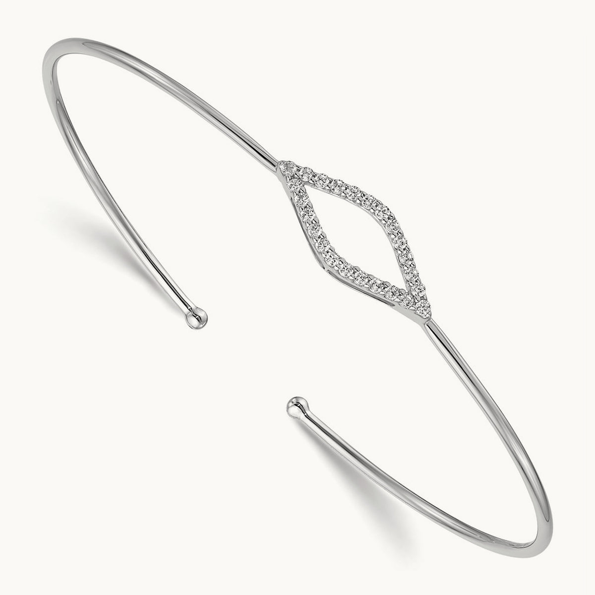 Flexible Cuff Bangle Bracelet, 0.25 ct tw Lab-Grown Diamond