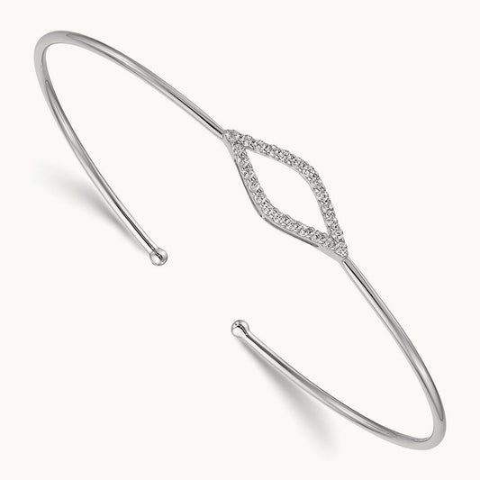 Flexible Cuff Bangle Bracelet, 0.25 ct tw Lab-Grown Diamond
