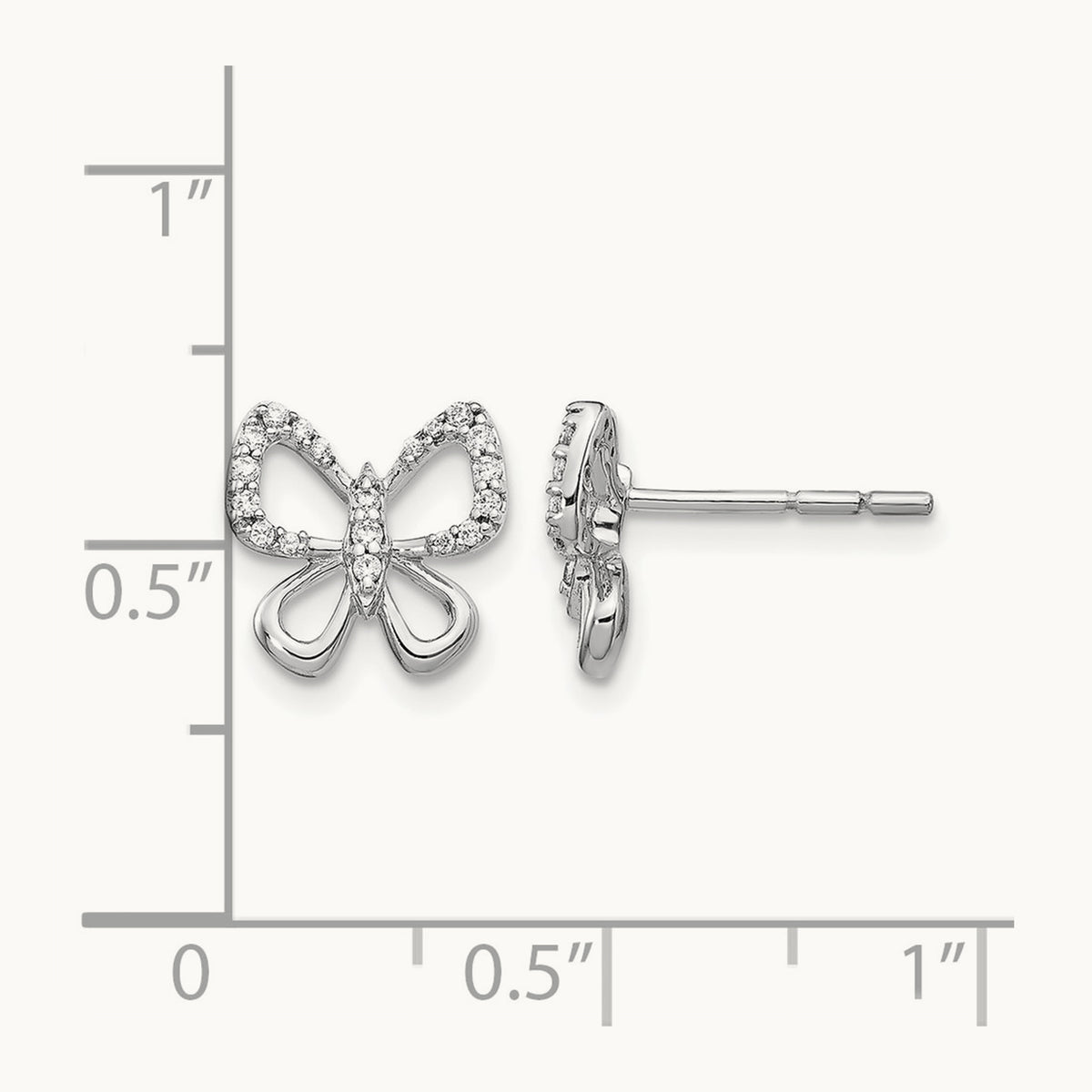 Butterfly Post Earrings, 0.15 ct tw Lab-Grown Diamond