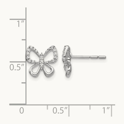 Butterfly Post Earrings, 0.15 ct tw Lab-Grown Diamond
