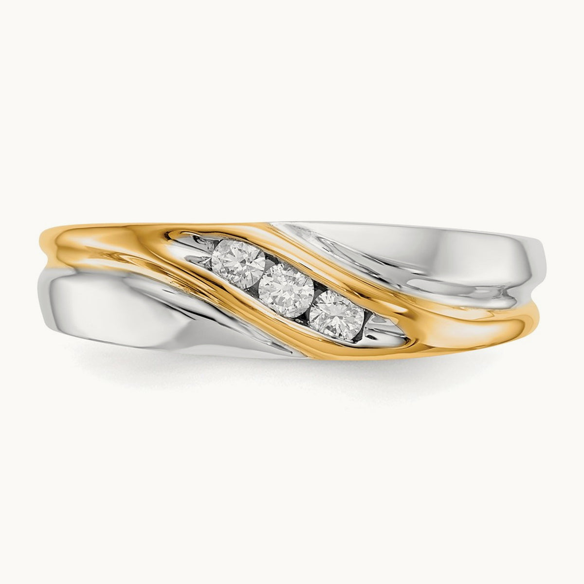 Diamond Mens Ring, 14K Two-tone