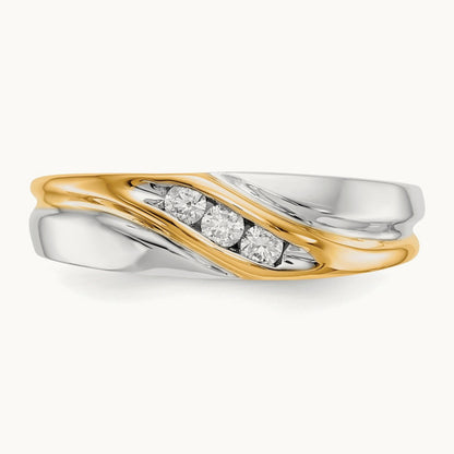 Diamond Mens Ring, 14K Two-tone
