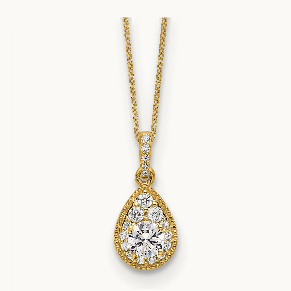 Teardrop Necklace, 0.50 ct tw Lab-Grown Diamond — 14K Yellow Gold