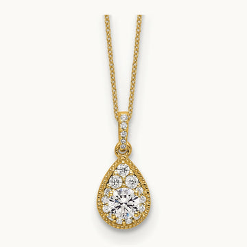 Teardrop Necklace, 0.50 ct tw Lab-Grown Diamond — 14K Yellow Gold
