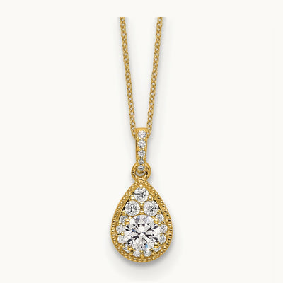 Teardrop Necklace, 0.50 ct tw Lab-Grown Diamond — 14K Yellow Gold