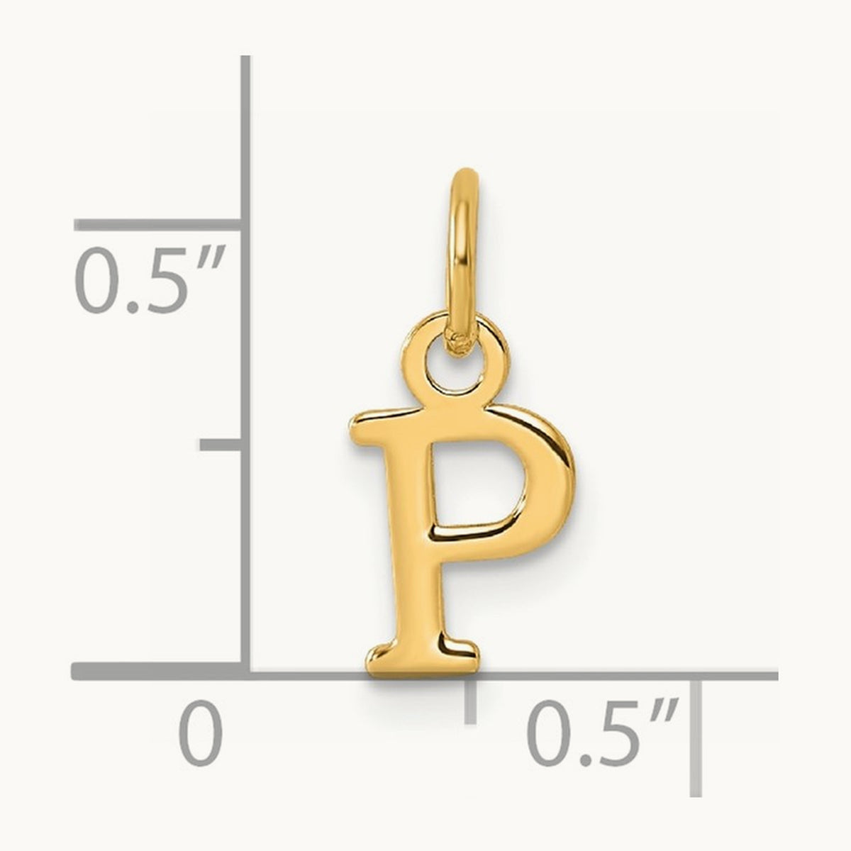 Cutout Letter P Initial Pendant, 14K Yellow Gold
