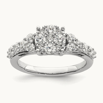 Cluster Engagement Ring, 1.00 ct tw Lab-Grown Diamond