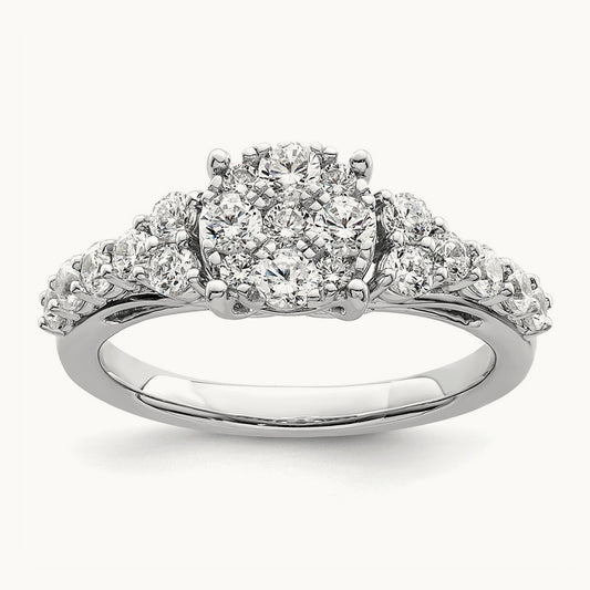 Cluster Engagement Ring, 1.00 ct tw Lab-Grown Diamond