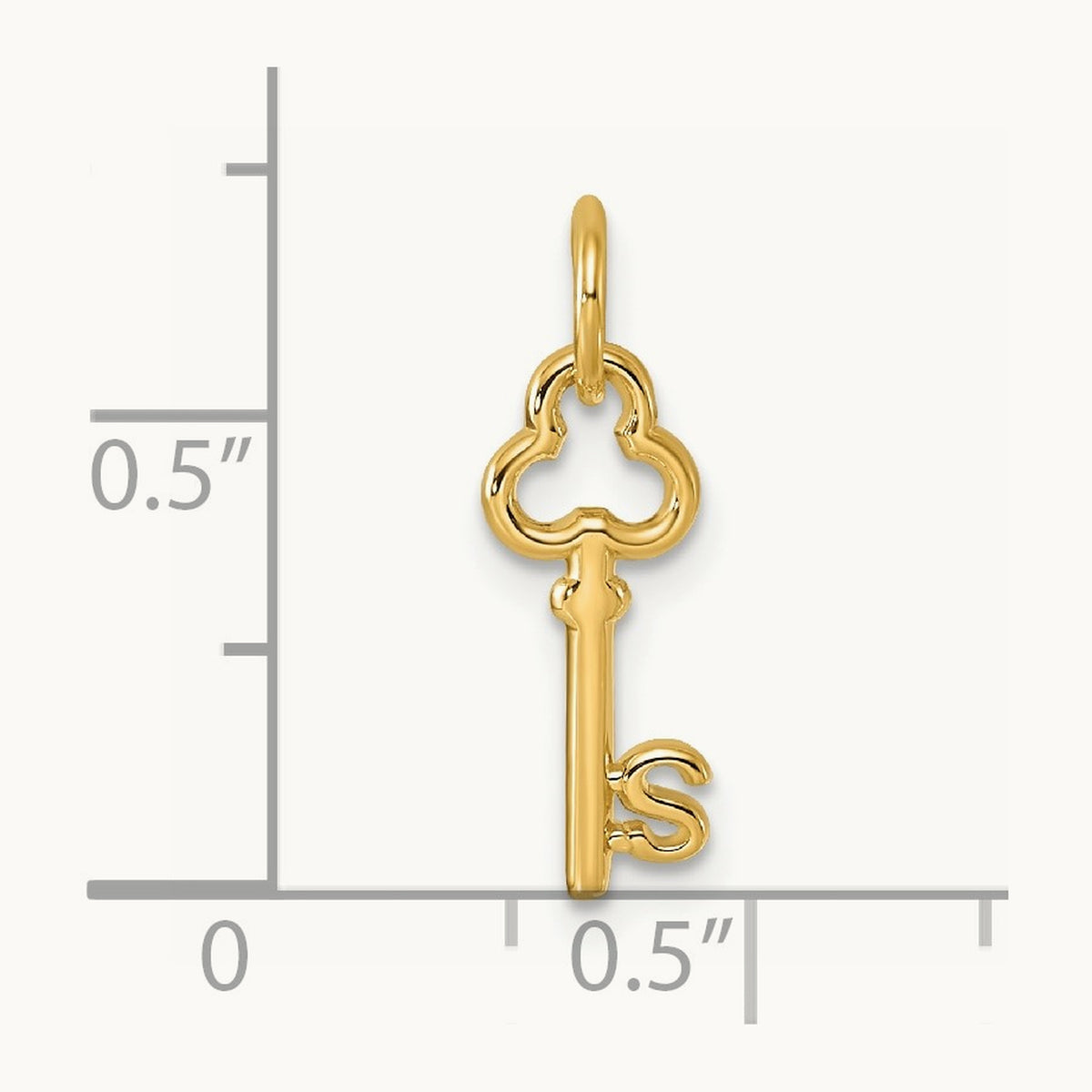 Key Initial Charm — 14K Yellow Gold, S