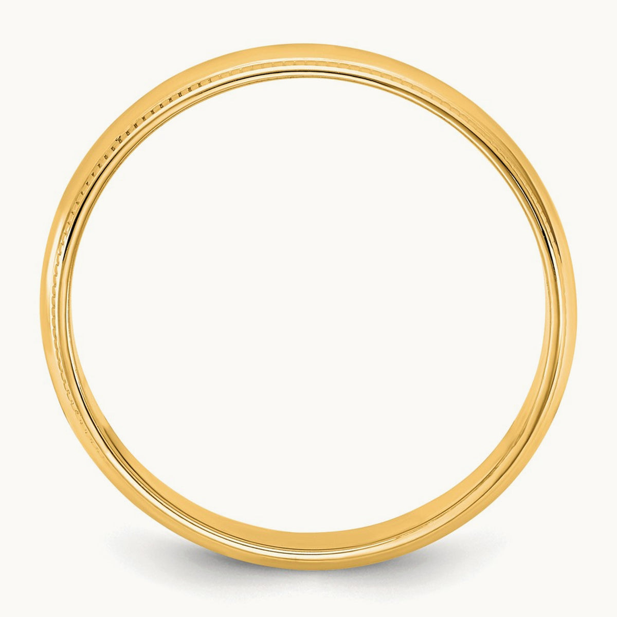 Lightweight Milgrain Half Round Band — 10K Yellow Gold, 4.5mm