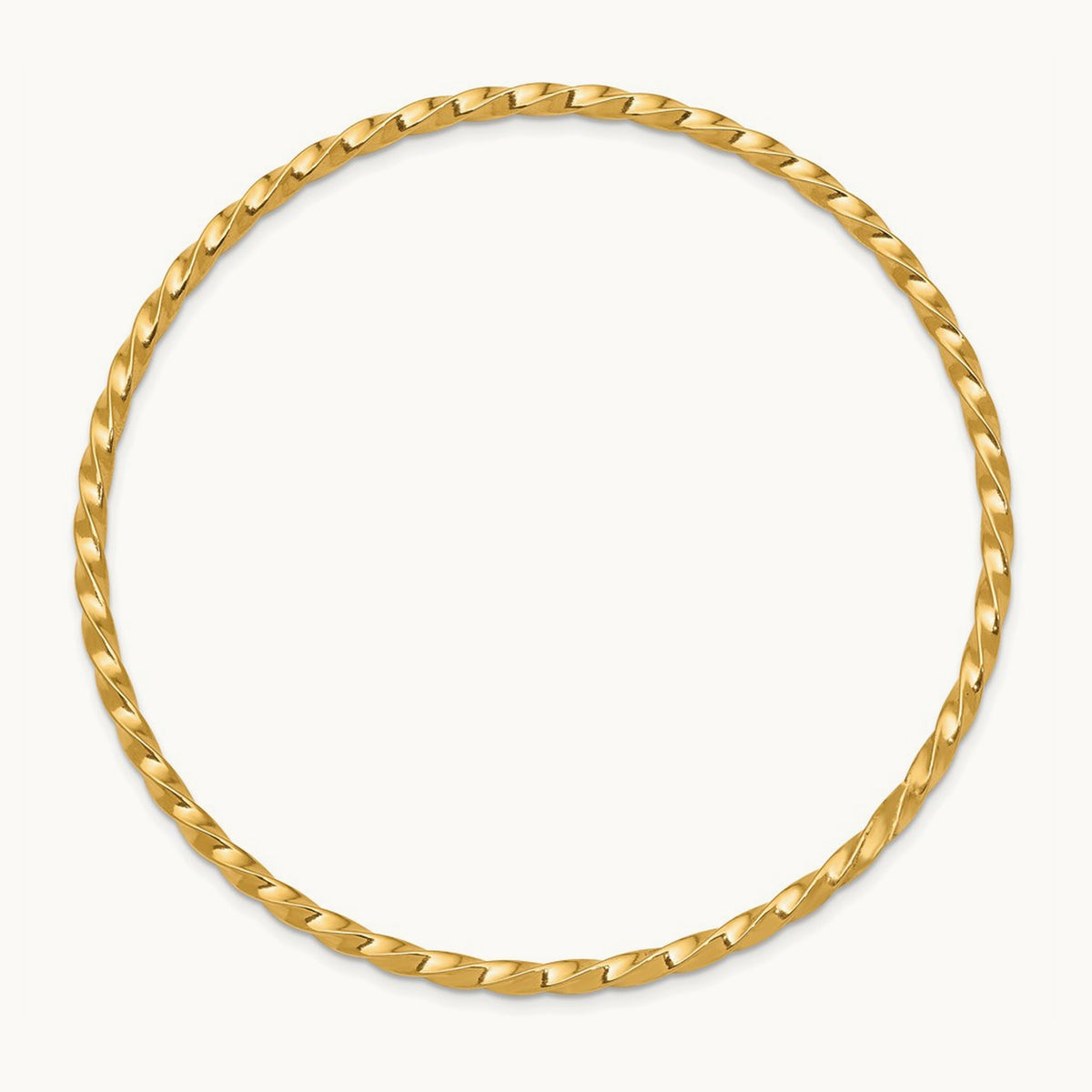 Twisted Slip-on Bangle — 14K Yellow Gold