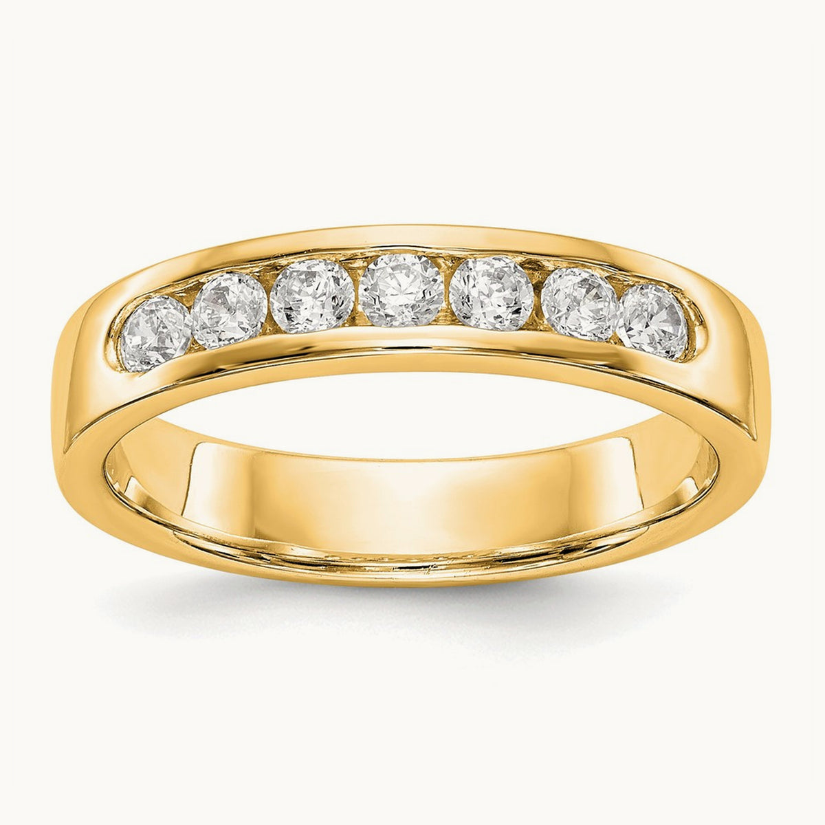 7-Stone Diamond Channel Band — 14K Yellow Gold, 6