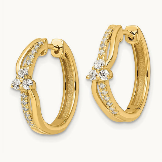 Fashion Hinged Hoop Earrings, 0.25 ct tw Lab-Grown Diamond
