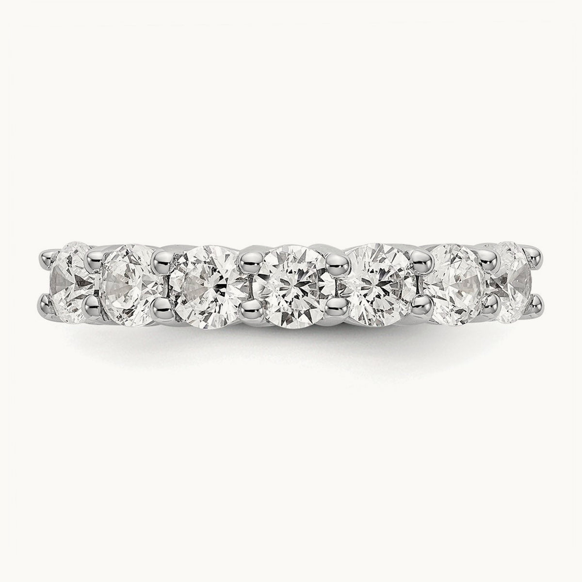 7-Stone Diamond Band, 14K White Gold