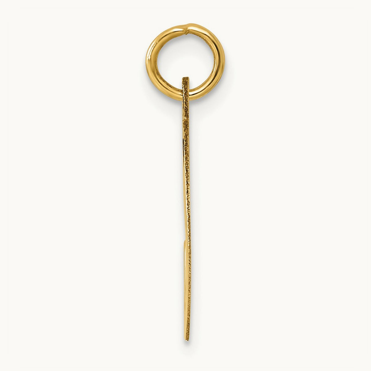 Large Script Initial Charm — 14K Yellow Gold, C