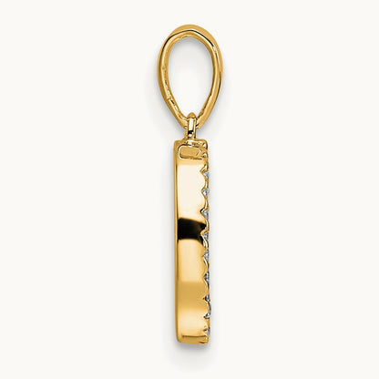 Diamond Letter O Initial Pendant, 14K