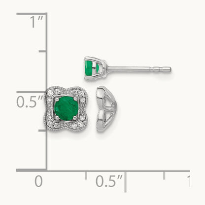 Diamond and Emerald Stud w/ Jacket Earrings — photo set