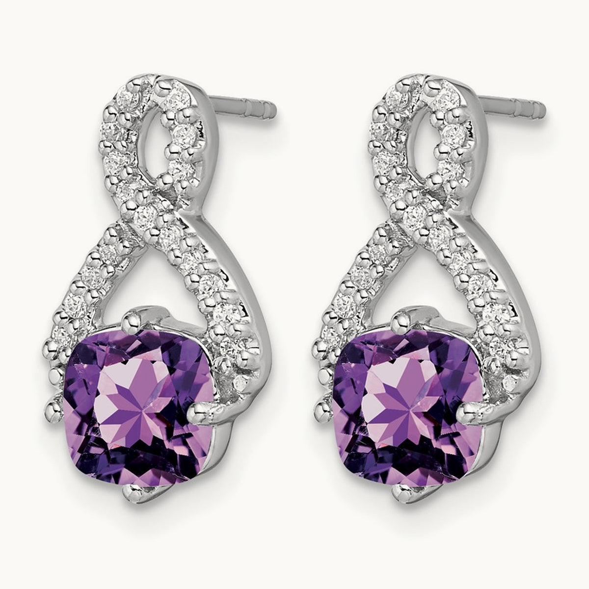 Amethyst and Diamond Earrings — photo set