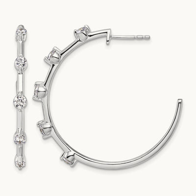 C-Hoop Post Earrings, 0.75 ct tw Lab-Grown Diamond