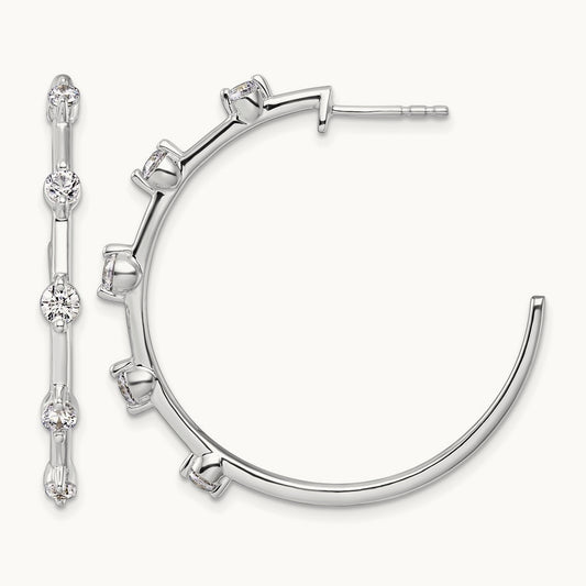 C-Hoop Post Earrings, 0.75 ct tw Lab-Grown Diamond