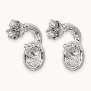 RH-plat Polish/Brush Dangle Post Earrings, Sterling Silver — Leslie's