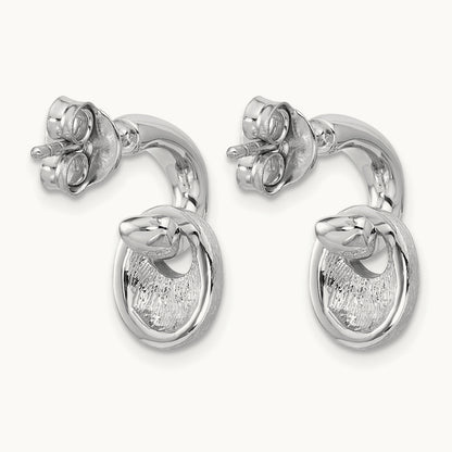 RH-plat Polish/Brush Dangle Post Earrings, Sterling Silver — Leslie's