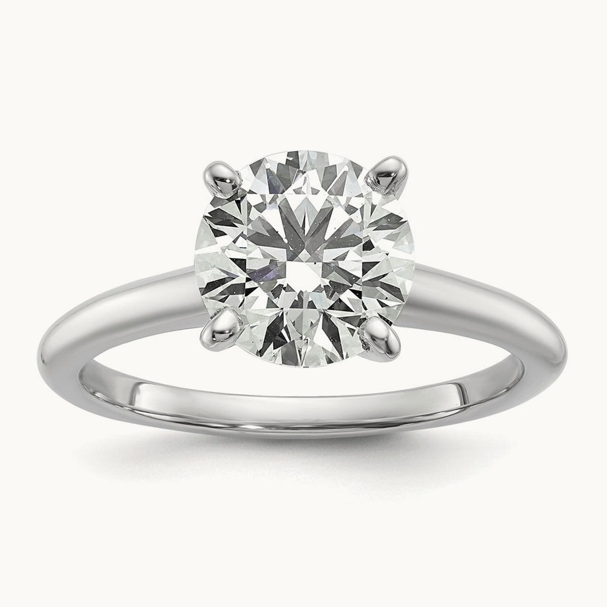 Round Solitaire Engagement Ring, 0.25-5.00 ct tw Lab-Grown Diamond — 2 ct, 14K White Gold