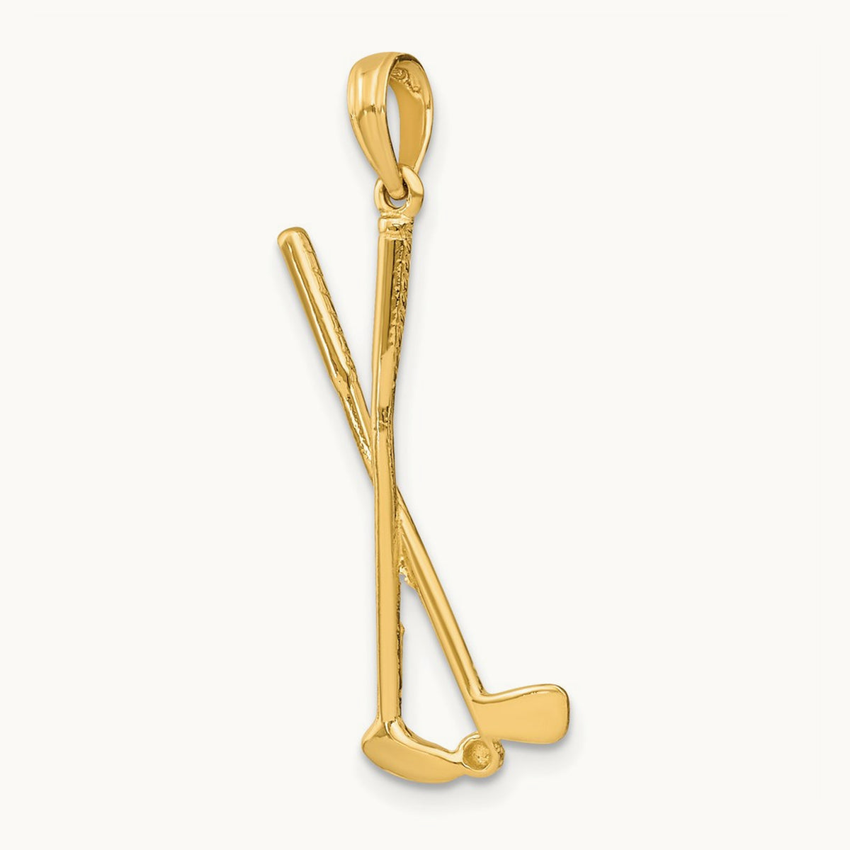 3-D Double Golf Clubs with Ball Charm, 14K
