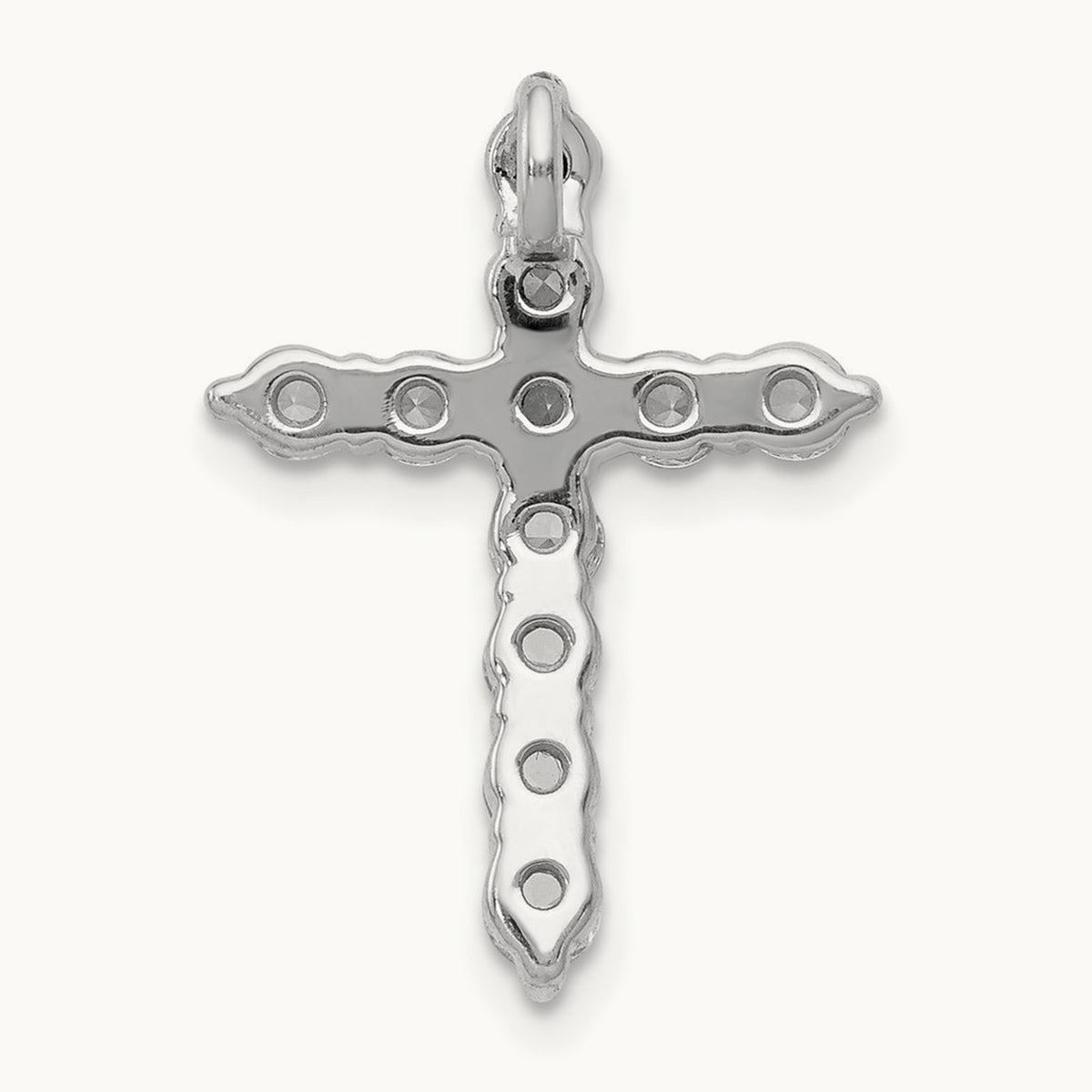 Cross Chain Slide Pendant, 0.75 ct tw Lab-Grown Diamond — 14K White Gold, Standard