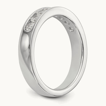 8-Stone Diamond Channel Band, 14K White Gold